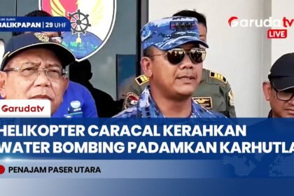 Cegah Karhutla Meluas di IKN, Helikopter Caracal Diterjunkan Lakukan Water Bombing