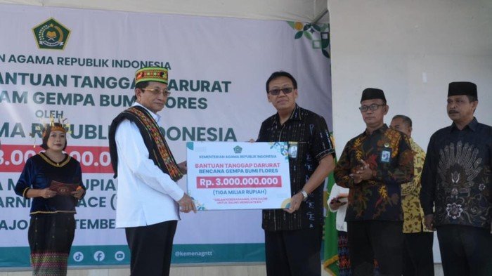 Kemenag Salurkan Rp3 Miliar untuk Pemulihan Gempa Flores (Foto: Kemenag)