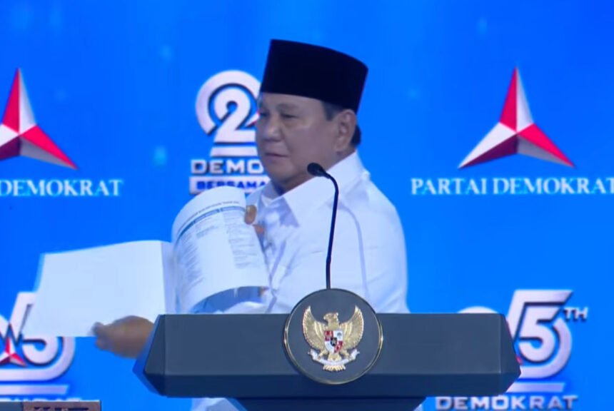Canda Presiden Prabowo di Harlah Demokrat: Satu Angkatan Masuk dengan SBY, Beda Tahun Keluar