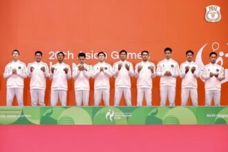 Klasemen medali Asian Games 2026 hingga Minggu (27/9) pukul 14.35 WIB menempatkan China di puncak, sementara Indonesia berada di posisi ke-14.