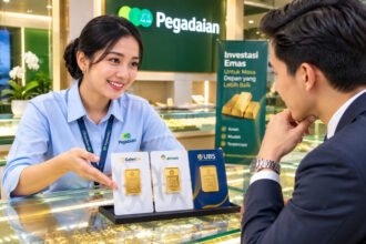 Harga emas Antam, UBS, dan Galeri24 di Pegadaian pada Sabtu, 12 September 2026, kompak naik Rp5000 per gram.