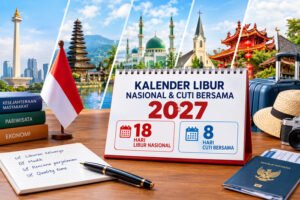 Pemerintah menetapkan 18 hari libur nasional dan delapan hari cuti bersama sepanjang 2027 melalui SKB tiga menteri.