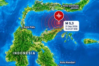 BMKG mencatat gempa magnitudo 5,3 terjadi di sekitar Pulau Pua, Sulawesi Tengah, dengan kedalaman 10 kilometer dan tidak berpotensi tsunami.
