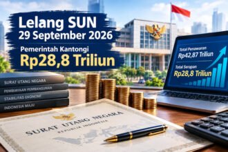 Pemerintah menyerap Rp28,8 triliun melalui lelang sembilan seri SUN pada 29 September 2026 dari total penawaran Rp42,87 triliun.