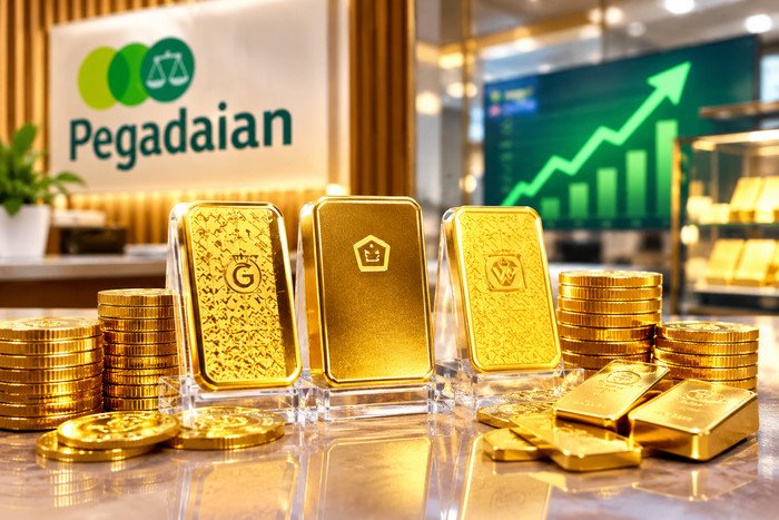 Harga emas Galeri24, Antam, dan UBS di Pegadaian kompak naik hari ini Rabu, 30 September 2026, lengkap dengan daftar harga berdasarkan ukuran. (Ilustrasi: AI)