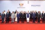 Presiden Prabowo Subianto saat menyampaikan pandangan Indonesia dalam KTT BRICS ke-18 di New Delhi, India.
