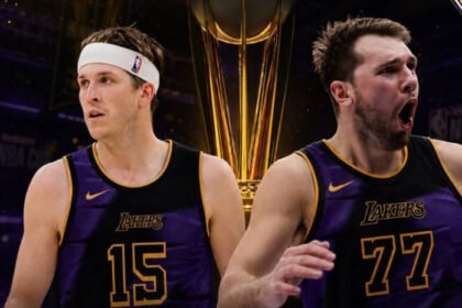 Jersey Specter Edition Lakers hadir dengan dominasi hitam, aksen ungu-kuning, serta elemen sejarah Lakers dari era Minneapolis.
