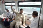 Presiden Prabowo Subianto menjajal LRT Kelapa Gading-Manggarai bersama pelajar dan Gubernur DKI Jakarta Pramono Anung, Rabu (16/9/2026).