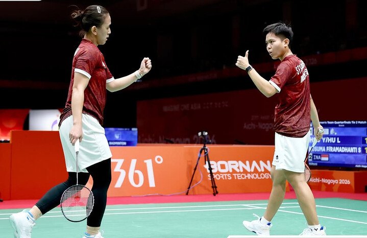 im bulu tangkis beregu putri Indonesia merayakan kemenangan atas China Taipei pada perempat final Asian Games 2026. im bulu tangkis beregu putri Indonesia merayakan kemenangan atas China Taipei pada perempat final Asian Games 2026. im bulu tangkis beregu putri Indonesia merayakan kemenangan atas China Taipei pada perempat final Asian Games 2026. im bulu tangkis beregu putri Indonesia merayakan kemenangan atas China Taipei pada perempat final Asian Games 2026.
