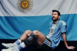 Lionel Messi memperlihatkan jersey khusus untuk laga terakhirnya bersama Timnas Argentina melawan Benin di Stadion Monumental, 6 Oktober 2026.