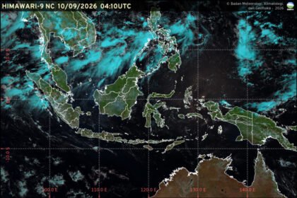 BMKG mengingatkan potensi hujan sedang hingga lebat dan angin kencang di sejumlah wilayah Indonesia pada 10-11 September 2026.