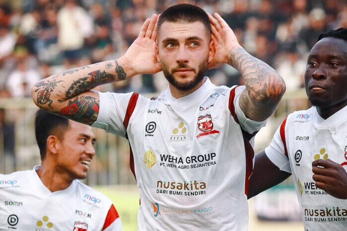 Dimitar Mitkov menjadi aktor penting kemenangan Madura United 3-1 atas PSS Sleman di Stadion Maguwoharjo, Sabtu (12/9/2026).