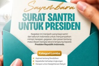 Sayembara 'Surat Santri untuk Presiden' mengajak santri menyampaikan gagasan tentang pendidikan, lingkungan, dan kesejahteraan rakyat melalui surat tulisan tangan.
