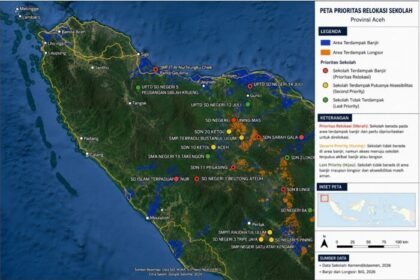 Tim BIG melakukan pendataan kondisi wilayah terdampak banjir sebagai bagian dari penyusunan peta bahaya banjir di Sumatra.