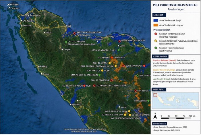 Tim BIG melakukan pendataan kondisi wilayah terdampak banjir sebagai bagian dari penyusunan peta bahaya banjir di Sumatra.