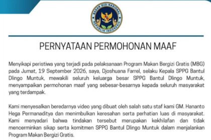 Buat Candaan Korban Keracunan MBG, Pegawai SPPG Bantul Ditegur Keras dan Terancam Sanksi