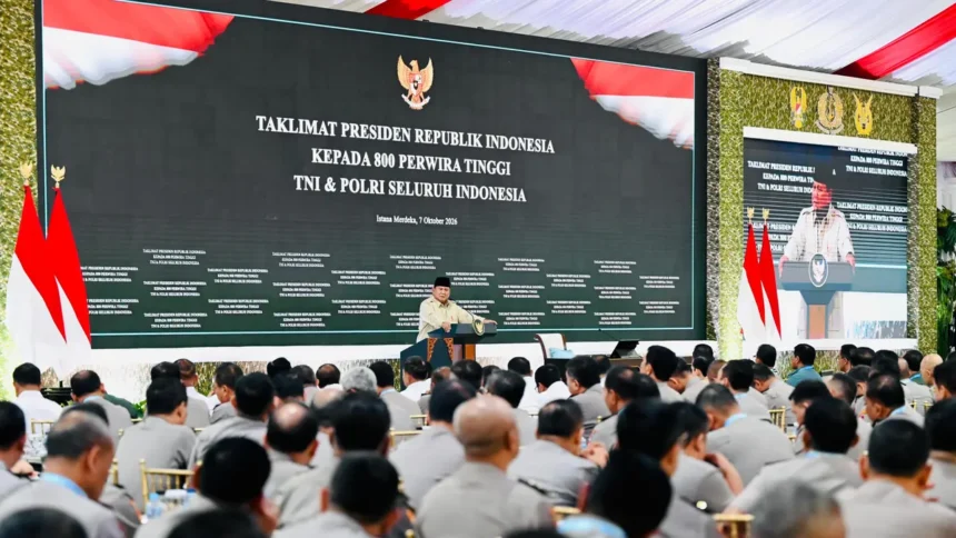 Di Depan 800 Pati TNI-Polri, Prabowo Tegas: Jangan Ada Ego Sektoral