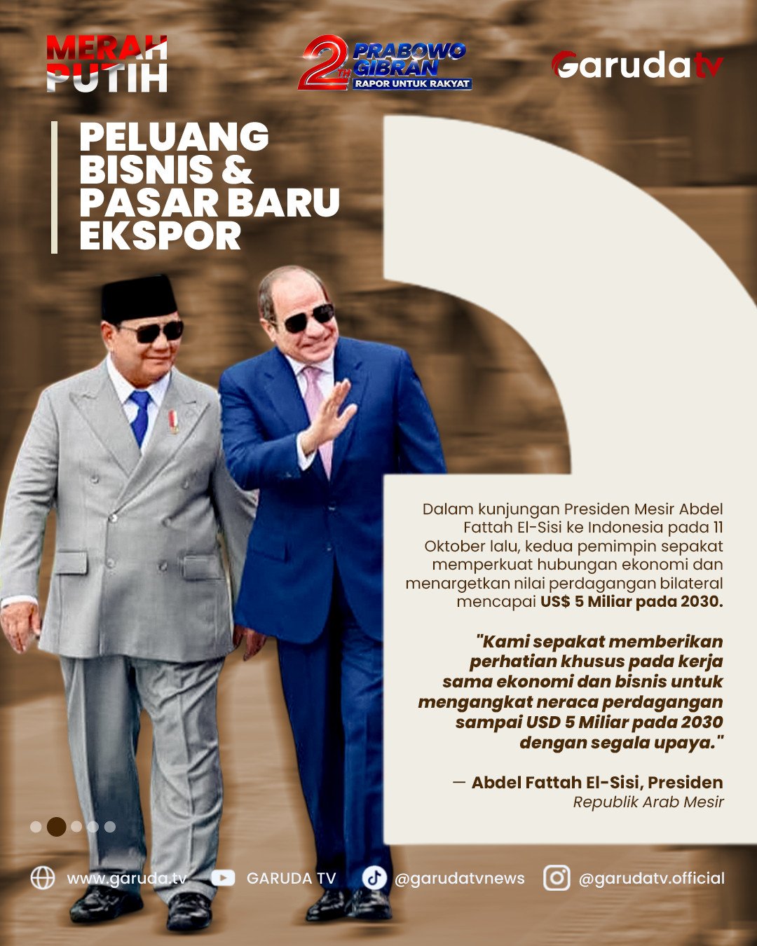 Dari Beasiswa hingga Target $5 Miliar: Hasil Kerjasama Bilateral Indonesia dan Mesir 3 Peluang Bisnis & Pasar Baru Ekspor: Target Perdagangan US$ 5 Miliar