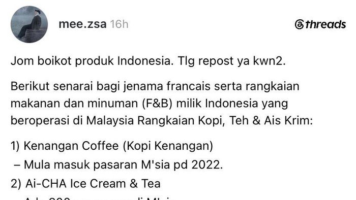 Netizen Malaysia Serukan Boikot Produk Indonesia, Ada Apa?
