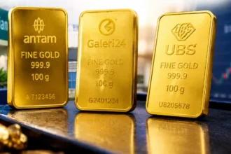 Harga emas Galeri24 naik Rp11.000 menjadi Rp2.516.000 per gram, sedangkan emas UBS meningkat Rp10.000 menjadi Rp2.539.000 per gram pada Jumat, 9 Oktober 2026.
