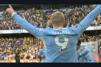 Erling Haaland mencetak dua gol saat Manchester City menundukkan Ipswich Town dengan skor 3-2 dalam lanjutan Liga Inggris 2026/2027.