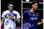 Jonatan Christie dan Alwi Farhan bertemu dalam duel sesama wakil Indonesia pada babak 16 besar Denmark Open 2026 di Odense, Denmark.