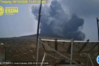 Anak Krakatau Meletus 6 Kali Hari ini, Kolom Abu Hingga 657 Meter, PVMBG Sterilkan Radius 5 km