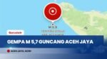Gempa Magnitudo 5,7 Guncang Calang Aceh Jaya Minggu Pagi, BMKG: Tidak Berpotensi Tsunami