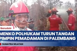 Tinjau Karhutla Sumsel, Menko Polhukam Berjibaku Padamkan Kebakaran di Kawasan Mata Merah