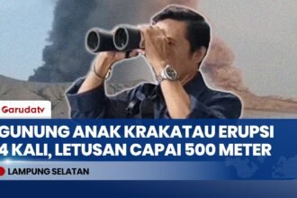 Aktivitas Meningkat, Gunung Anak Krakatau Erupsi Empat Kali dengan Tinggi Letusan 500 Meter
