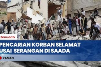 Serangan di Saada Yaman Hancurkan Bangunan, Warga Evakuasi Korban dari Puing Reruntuhan
