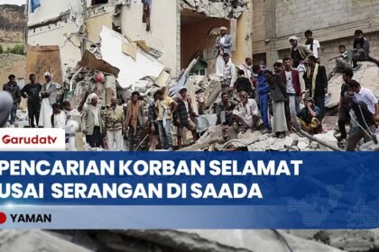 Serangan di Saada Yaman Hancurkan Bangunan, Warga Evakuasi Korban dari Puing Reruntuhan
