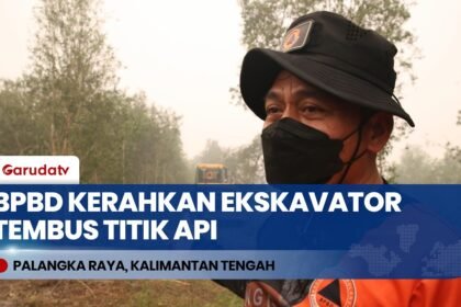 BPBD Palangka Raya Kerahkan Ekskavator Buka Akses Jalan Menuju Titik Api Karhutla