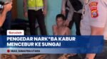 Detik-Detik Pengedar Narkoba Kabur Mencebur ke Sungai, Polres Nias Selatan Amankan Satu Pelaku