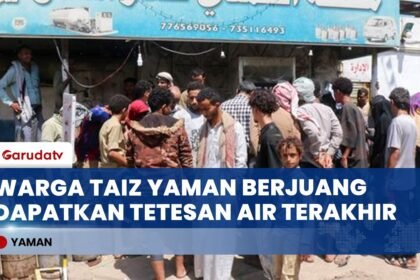 Dampak Pengepungan Perang, Warga Taiz Yaman Rela Antre Panjang Demi Dapatkan Pasokan Air Bersih