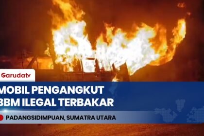 Mobil Mikrobus Pengangkut BBM Ilegal Terbakar Hebat di Padangsidimpuan, Warga Sempat Panik