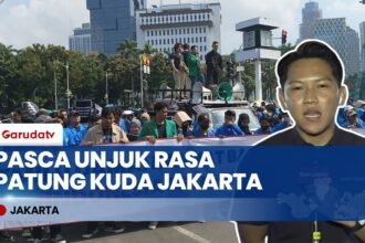 LIVE REPORT: Situasi Terkini Patung Kuda Pasca Unras, Arus Lalu Lintas Berangsur Normal