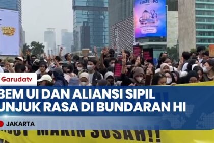BEM UI & Aliansi Masyarakat Sipil Gelar Aksi Unjuk Rasa di Bundaran HI, 14.324 Personel Diterjunkan