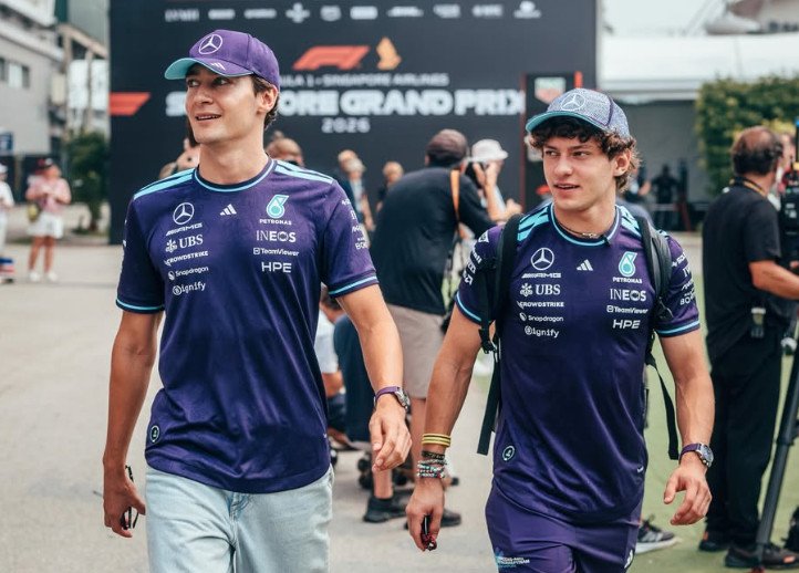Upgrade Mercedes Bermasalah, Kimi Antonelli Kedodoran di Kualifikasi Sprint F1 GP Singapura