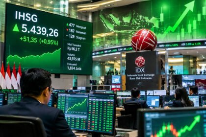 IHSG ditutup naik 51,35 poin atau 0,95 persen ke level 5.439,26 pada 23 Oktober 2026, didukung mayoritas saham yang menguat di tengah tekanan global.