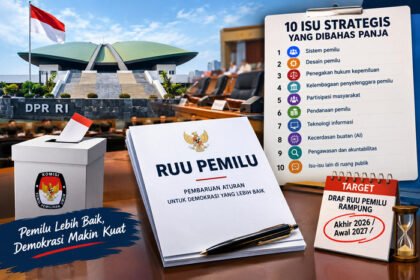 Ketua Komisi II DPR RI Muhammad Rifqinizamy Karsayuda menyampaikan perkembangan pembahasan RUU Pemilu di Kompleks Parlemen Senayan, Jakarta.