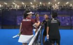 Novela Putria tampil bersama Beatrice Gumulya dalam semifinal women’s pairs Asian Games 2026 di Nagoya City Higashi Sports Center, Jumat (2/10/2026).