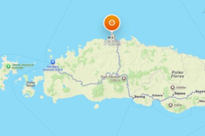 Gempa M4,7 terjadi di daratan 40 kilometer utara Ruteng, Manggarai, NTT, pada kedalaman 10 kilometer dan terasa II-III MMI.