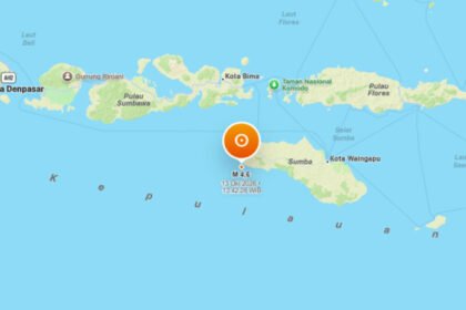 BMKG mencatat gempa bermagnitudo 4,6 di selatan Kodi, Sumba Barat Daya, pada 13 Oktober 2026 pukul 13.42 WIB, dengan kedalaman 16 kilometer dan intensitas III MMI.
