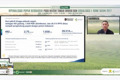 Pupuk Indonesia menyiapkan 1,81 juta ton pupuk untuk mendukung kebutuhan petani selama musim tanam Oktober 2026 hingga Maret 2027.