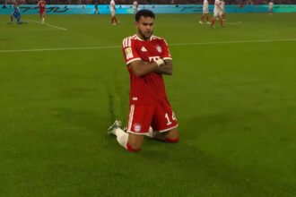 Luis Diaz merayakan gol dalam kemenangan Bayern Muenchen 6-1 atas RB Leipzig pada pekan keenam Bundesliga 2026/2027.