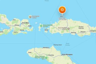 Gempa bumi magnitudo 4,1 berpusat di laut, sekitar 56 kilometer di utara Ruteng, Nusa Tenggara Timur, Minggu (18/10/2026).