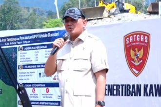 Menhan Sjafrie Sjamsoeddin memimpin penertiban tambang emas seluas 275,36 hektare di Nabire, Papua Tengah, yang disiapkan untuk dikelola BUMN melalui PT Antam.