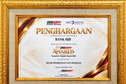 bank bjb meraih penghargaan Trusted & Popular Brand 2026 kategori Bank Pembangunan Daerah melalui riset publik yang melibatkan 20.000 responden.